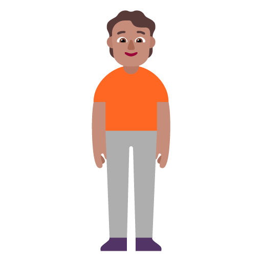 Microsoft design of the person standing: medium skin tone emoji verson:Windows-11-22H2