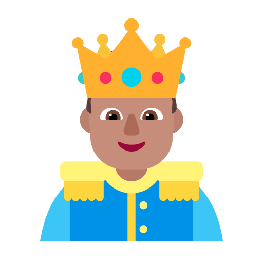 Microsoft design of the prince: medium skin tone emoji verson:Windows-11-23H2