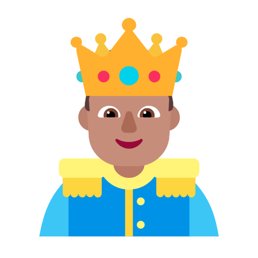 Microsoft design of the prince: medium skin tone emoji verson:Windows-11-23H2
