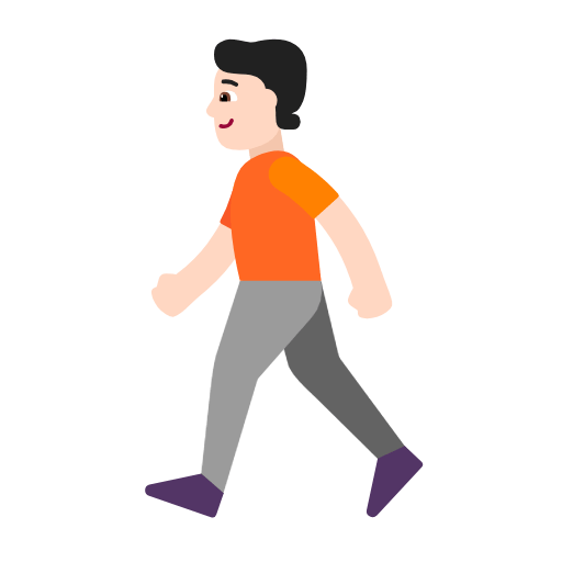 Microsoft design of the person walking: light skin tone emoji verson:Windows-11-23H2