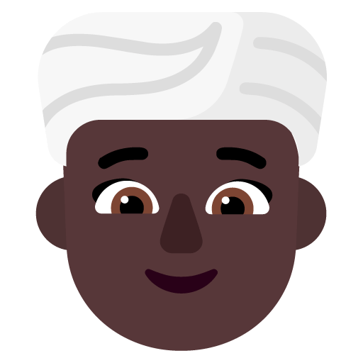 Microsoft design of the woman wearing turban: dark skin tone emoji verson:Windows-11-22H2