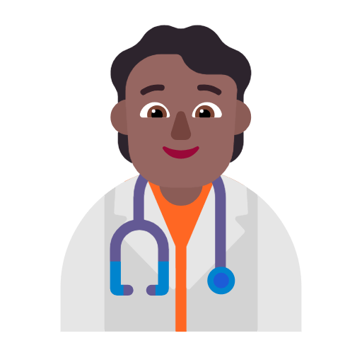 Microsoft design of the health worker: medium-dark skin tone emoji verson:Windows-11-23H2