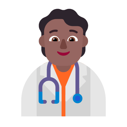 Microsoft design of the health worker: medium-dark skin tone emoji verson:Windows-11-23H2