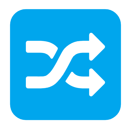 Microsoft design of the shuffle tracks button emoji verson:Windows-11-23H2