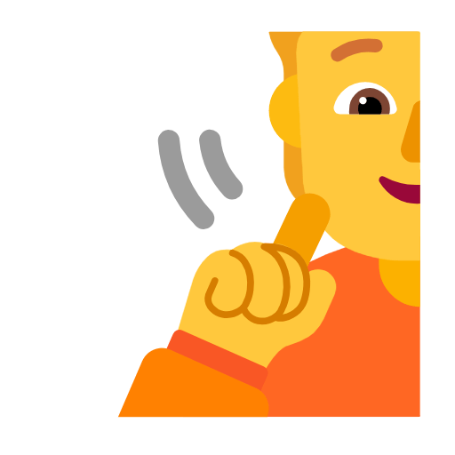 Microsoft design of the deaf person emoji verson:Windows-11-23H2