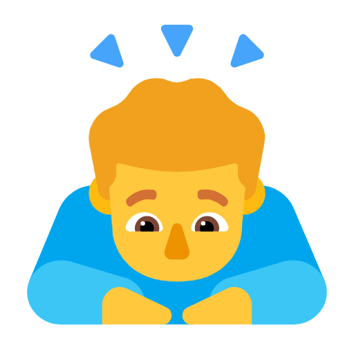 Microsoft design of the man bowing emoji verson:Windows-11-23H2