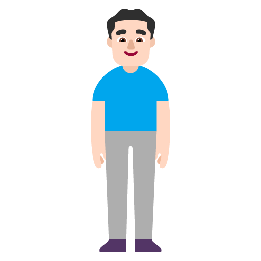 Microsoft design of the man standing: light skin tone emoji verson:Windows-11-22H2