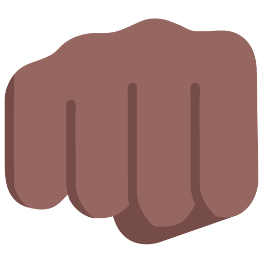 Microsoft design of the oncoming fist: medium-dark skin tone emoji verson:Windows-11-22H2