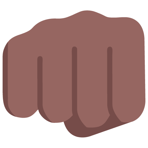 Microsoft design of the oncoming fist: medium-dark skin tone emoji verson:Windows-11-22H2