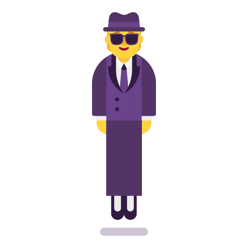Microsoft design of the person in suit levitating emoji verson:Windows-11-22H2
