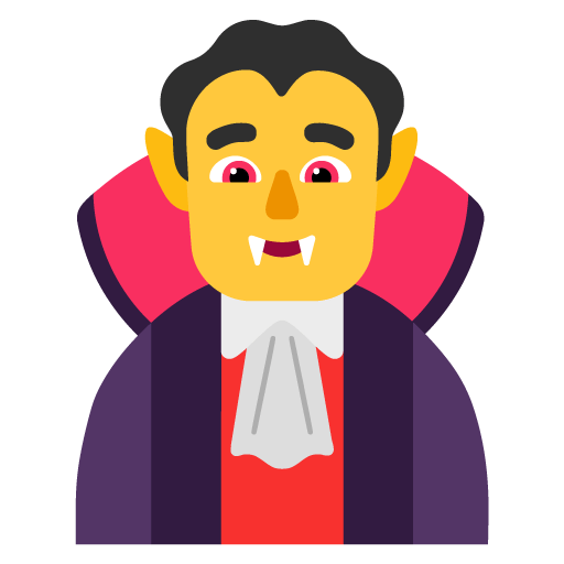 Microsoft design of the man vampire emoji verson:Windows-11-22H2