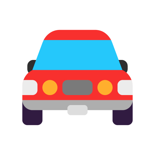 Microsoft design of the oncoming automobile emoji verson:Windows-11-22H2