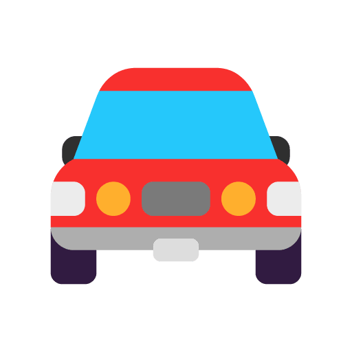 Microsoft design of the oncoming automobile emoji verson:Windows-11-22H2