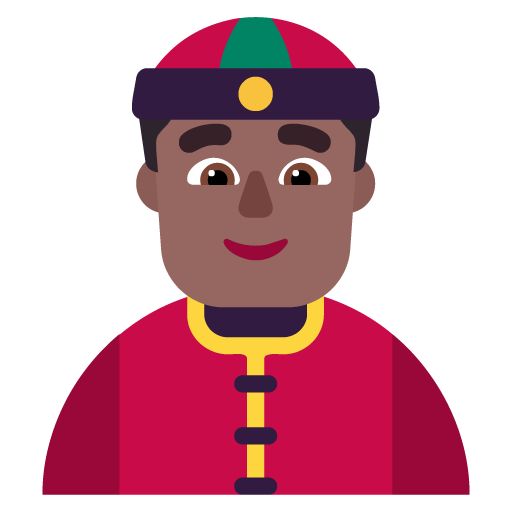 Microsoft design of the person with skullcap: medium-dark skin tone emoji verson:Windows-11-22H2