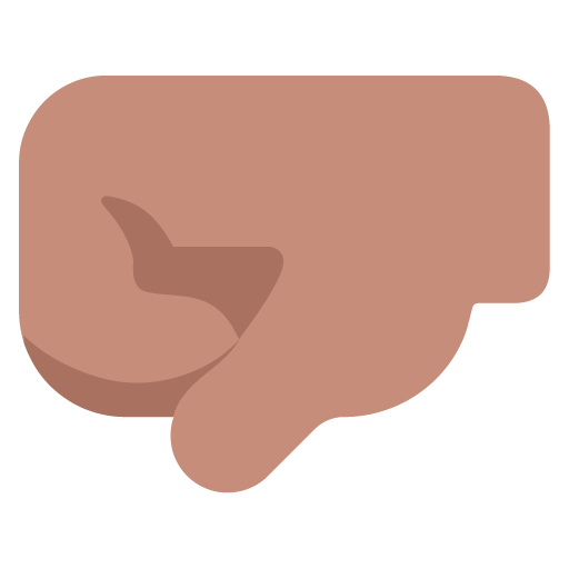 Microsoft design of the left-facing fist: medium skin tone emoji verson:Windows-11-22H2