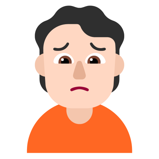 Microsoft design of the person frowning: light skin tone emoji verson:Windows-11-22H2