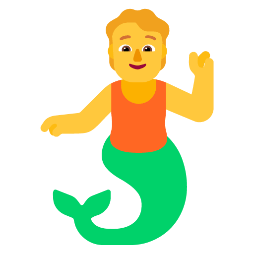 Microsoft design of the merperson emoji verson:Windows-11-22H2