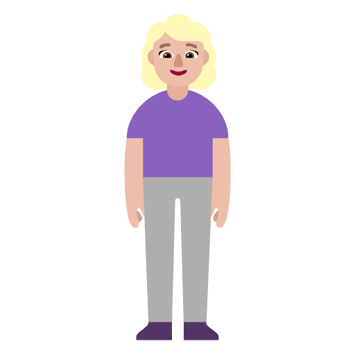 Microsoft design of the woman standing: medium-light skin tone emoji verson:Windows-11-22H2