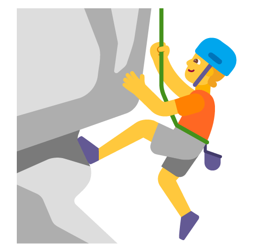 Microsoft design of the person climbing emoji verson:Windows-11-22H2