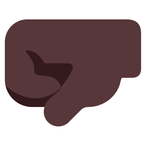 Microsoft design of the left-facing fist: dark skin tone emoji verson:Windows-11-22H2