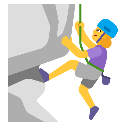 Microsoft design of the woman climbing emoji verson:Windows-11-22H2