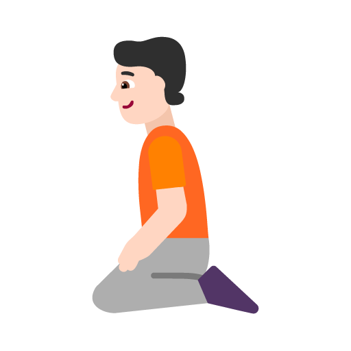 Microsoft design of the person kneeling: light skin tone emoji verson:Windows-11-22H2
