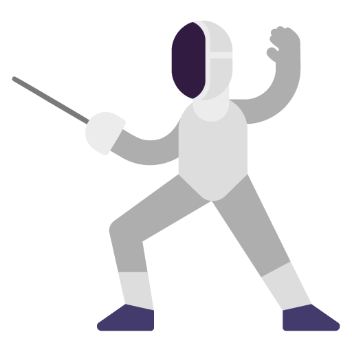 Microsoft design of the person fencing emoji verson:Windows-11-22H2
