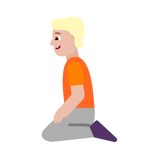 Microsoft design of the person kneeling: medium-light skin tone emoji verson:Windows-11-22H2