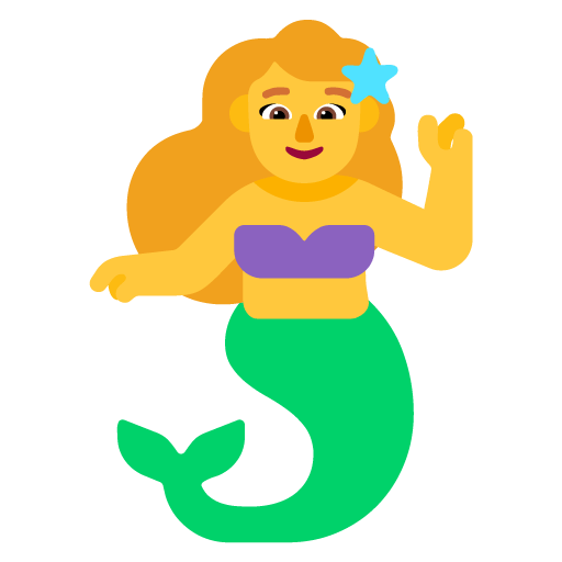Microsoft design of the mermaid emoji verson:Windows-11-22H2