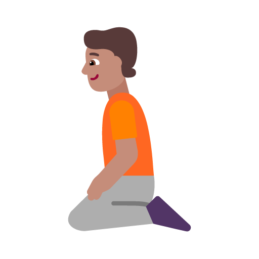 Microsoft design of the person kneeling: medium skin tone emoji verson:Windows-11-22H2