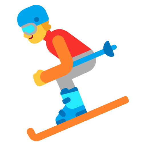 Microsoft design of the skier emoji verson:Windows-11-22H2