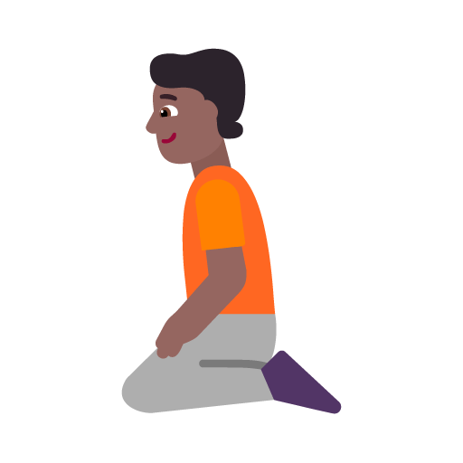 Microsoft design of the person kneeling: medium-dark skin tone emoji verson:Windows-11-22H2