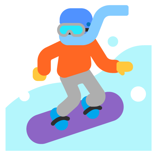 Microsoft design of the snowboarder emoji verson:Windows-11-22H2