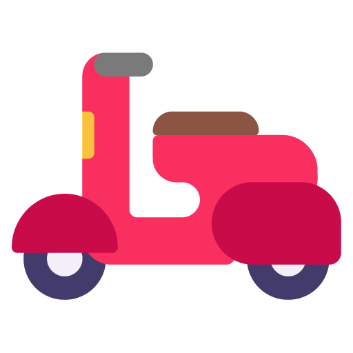Microsoft design of the motor scooter emoji verson:Windows-11-22H2