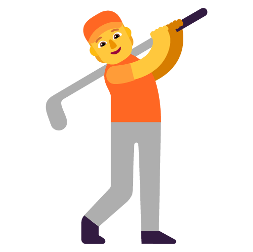 Microsoft design of the person golfing emoji verson:Windows-11-22H2