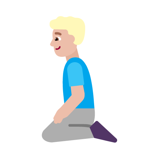 Microsoft design of the man kneeling: medium-light skin tone emoji verson:Windows-11-22H2