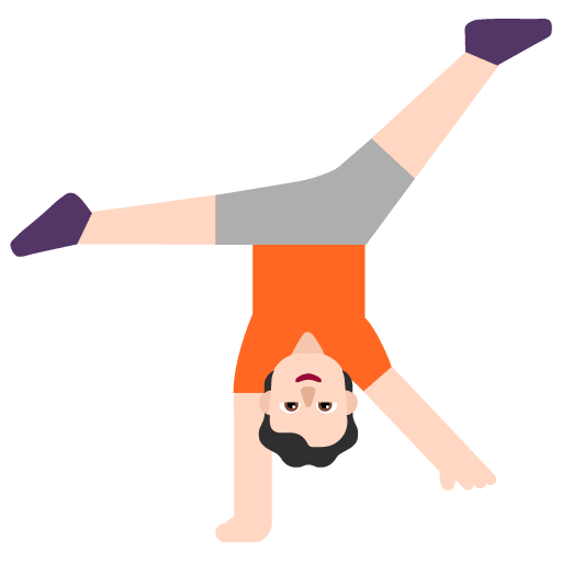 Microsoft design of the person cartwheeling: light skin tone emoji verson:Windows-11-22H2