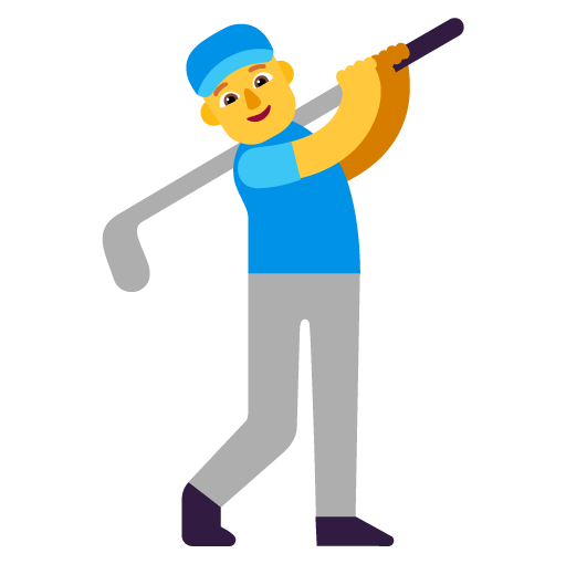Microsoft design of the man golfing emoji verson:Windows-11-22H2