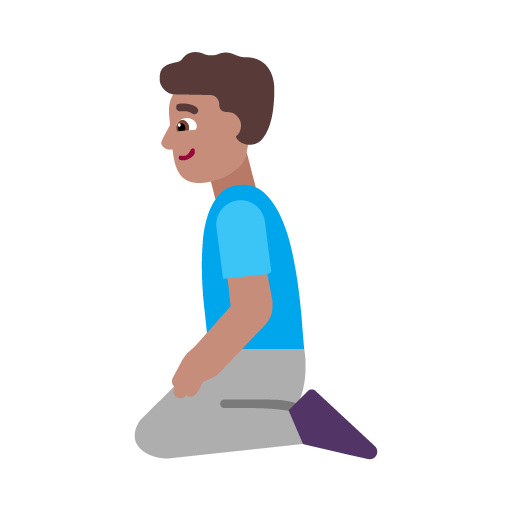 Microsoft design of the man kneeling: medium skin tone emoji verson:Windows-11-22H2