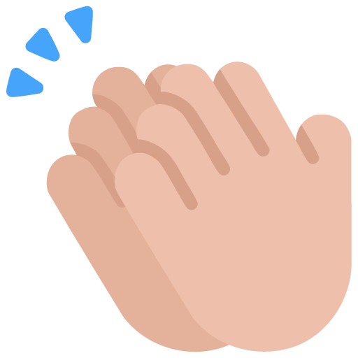 Microsoft design of the clapping hands: medium-light skin tone emoji verson:Windows-11-22H2
