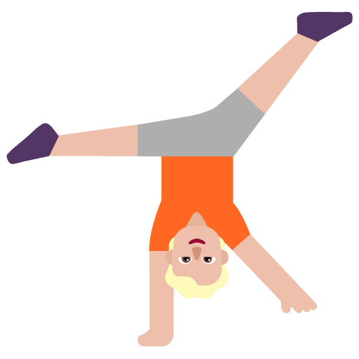 Microsoft design of the person cartwheeling: medium-light skin tone emoji verson:Windows-11-22H2