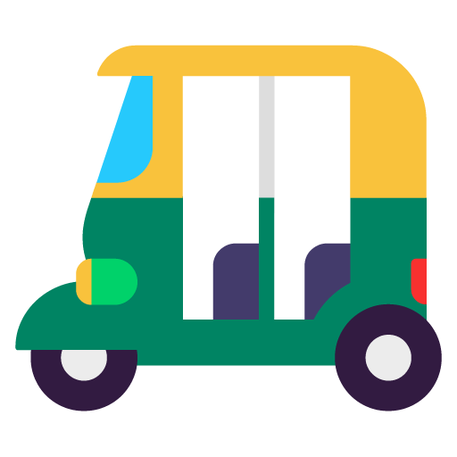 Microsoft design of the auto rickshaw emoji verson:Windows-11-22H2
