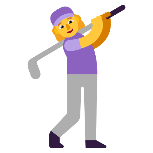 Microsoft design of the woman golfing emoji verson:Windows-11-22H2