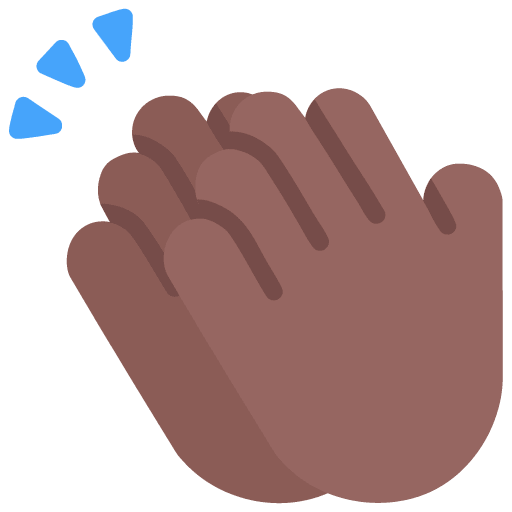 Microsoft design of the clapping hands: medium-dark skin tone emoji verson:Windows-11-22H2