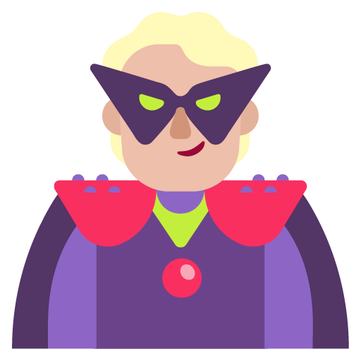 Microsoft design of the supervillain: medium-light skin tone emoji verson:Windows-11-22H2