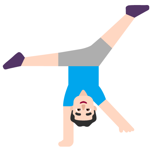Microsoft design of the man cartwheeling: light skin tone emoji verson:Windows-11-22H2