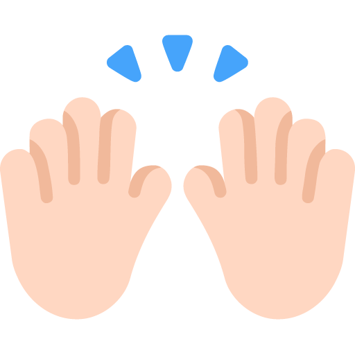 Microsoft design of the raising hands: light skin tone emoji verson:Windows-11-22H2