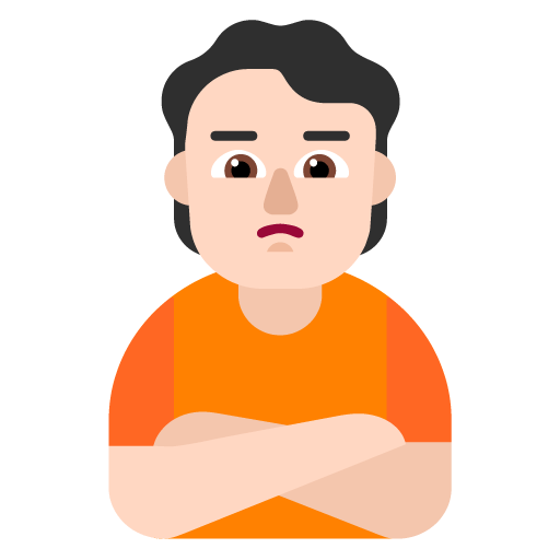 Microsoft design of the person pouting: light skin tone emoji verson:Windows-11-22H2
