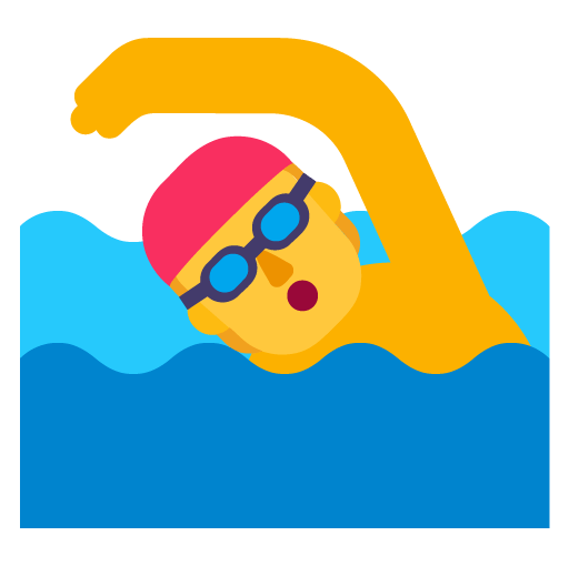 Microsoft design of the person swimming emoji verson:Windows-11-22H2