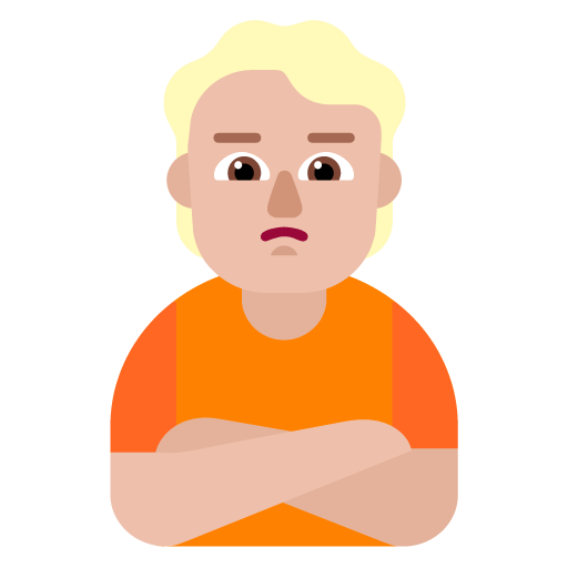 Microsoft design of the person pouting: medium-light skin tone emoji verson:Windows-11-22H2